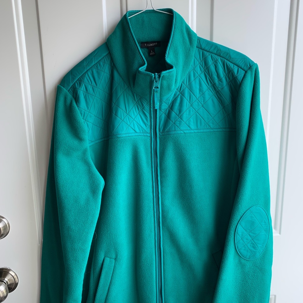 talbot’s teal fleece zip up jacket